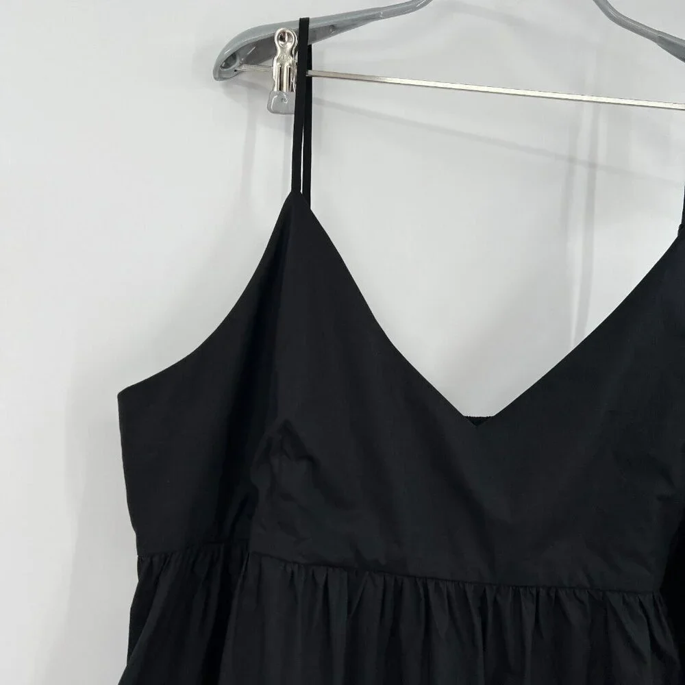 Quince Women's Black Organic Cotton Sleeveless Maxi Dress sz XS NWT Pockets - Picture 3 of 7